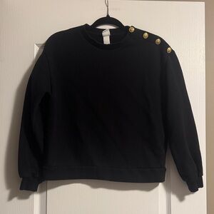 H&M Classic Black Sweater with Buttons